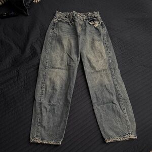 Good American Faded Black Relaxed Straight Jeans